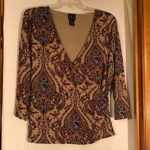 Inc Paisley print cross body blouse.